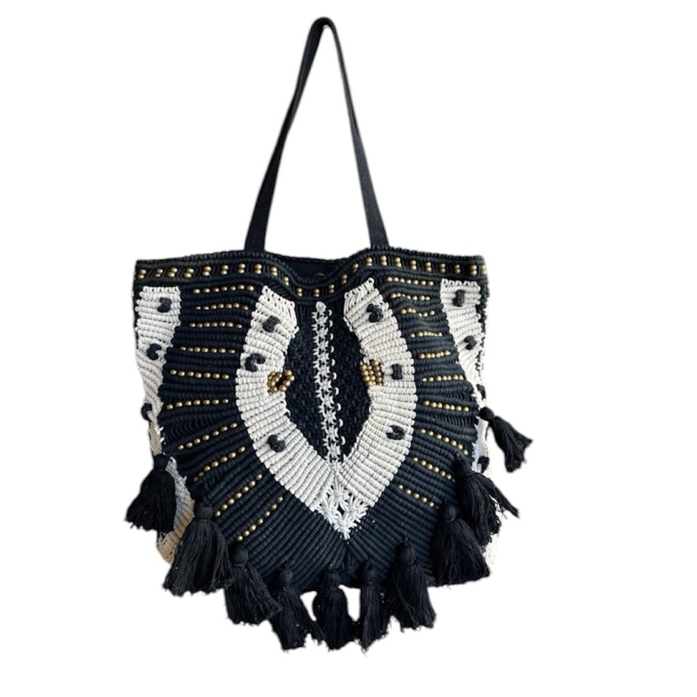 NWT Anthropologie Cleobella black and white bag